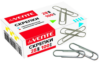 Скрепки 28мм 100шт "deVente" 4135602 никелированные