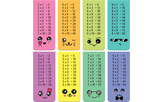 Закладки- магниты  "deVente.Таблица умножения" 2,5*5,6см асссорти (цена за набор 4шт) 8065230