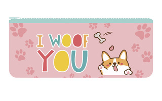 Пенал косметичка  К-221 "Корги" ткань на молнии 200*80*30мм