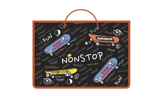 Папка для тетрадей А4 ПМ-А4-35 "Nonstop" пластик+ткань 5см 1 отд молния с ручками