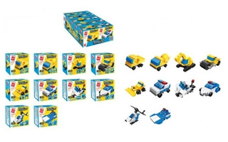 Конструктор пласт "Машинки.Полиция.Спецтехника" 10дет ассотри BRICK2105 302523