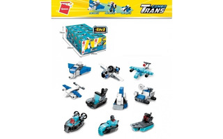 Конструктор пласт "Машинки. Воздушная и водная техника" 10 дет ассорти BRICK42104 317996