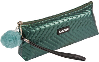Пенал косметичка "deVente.Most Wanted" 21*10*4см ткань молния с помпоном изумрудный 7026303