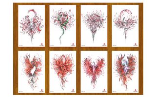 Наклейки "Тату.Животные в красных цветах" ассорти 12*19см ТА-1756