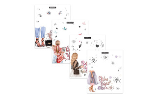 Набор обложек д/тетрадей и дневника "Fashion Girls" 212*347мм (80мкм,12шт) ПП 55188 ErichKrause