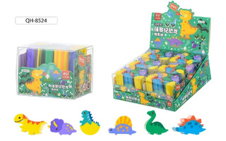 Ластик "Динозаврики" 2,5*3,5см цилиндрический QH-8524