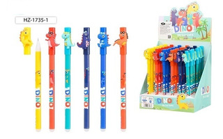 Ручка Пиши-стирай гелевая "Динозаврики" синяя 0,5мм Басир HZ-1735