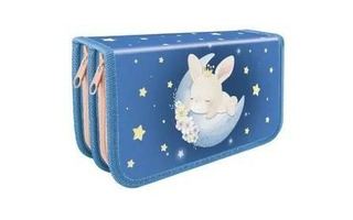 Пенал 2 отд ПО-49 "Зайка на луне" текстиль большой 190*105