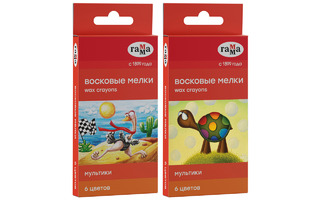Восковые мелки  6цв "Мультики" Гамма 2131018_01_28