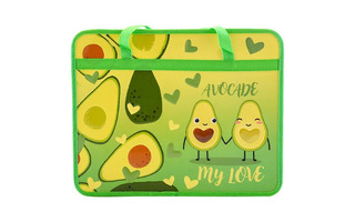 Папка для тетрадей А4 ПМ-А4-225 "Авокадо лав" 1 отд молния с ручками