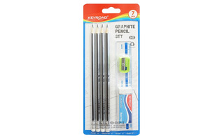 Набор "KEYROAD" (4 карандаша+точилка+линейка+ластик) KR971850