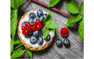 Картина для рисования по номерам "Ягоды и мята" 40*50см МСА1822