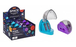 Точилка "SPACE" 2отв с контейнером BS_078195 Hatber