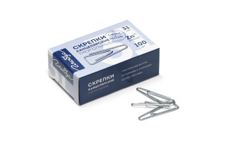 Скрепки 31мм 100шт Globus оцинкованные треугольные С31-100Ц 323674