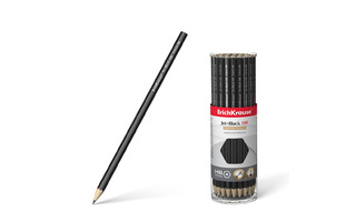 Карандаш ч\гр "Erich Krause.Jet Black 100 HB" в тубусе 45478