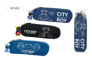 Пенал косметичка "City boy" 23*7*6см 2 отделения ткань молния МС-6592