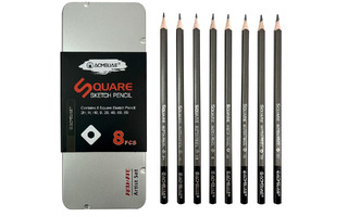 Набор ч/гр карандашей  8шт "ACMELIAE.SQUARE" 2Н-H-НВ-B-2В-4В-6В-8В металлический футляр 43003