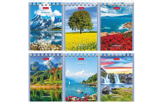 Блокнот А7  40л "Великолепные пейзажи" клетка на гребне 40Б7В1гр 081189 Хатбер