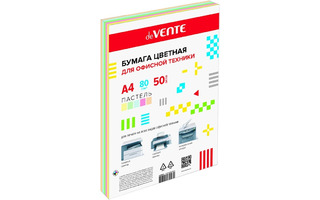 Бумага офисная А4  50л   5цв "deVENTE" 80гр цветная пастель 2072250