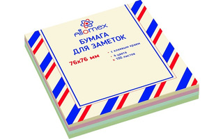 Липкий блок  76*76 100л "deVente.Attomex" пастель 4цв 2010203