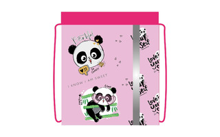 Мешок для обуви СДС-33 "Элит.CUTE PANDA" 460*360мм светоотр. полоса