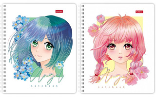 Тетрадь 96 л 3D фольга "Ангелы Аниме" спираль Хатбер 96Т5лофВ1гр 080310