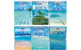 Блокнот А7  60л "AQUA" на гребне 60Б7В1гр 081166 Хатбер