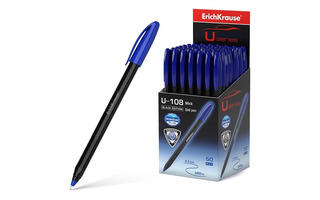 Ручка шариковая "Erich Krause.U-108 Ultra Glide Technology.Black Edition Stick" синяя 1,0мм 46777