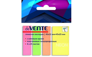 Набор стикеров "deVente.Neon" (45*12мм 45*25мм 4*25листов) пластик 2011308