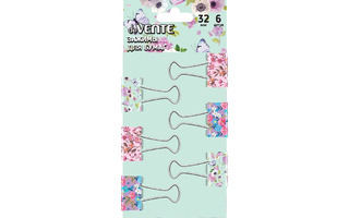 Зажим канц  32мм "deVente.Flowers" 4131202 (ЦЕНА ЗА НАБОР)