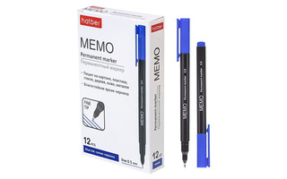 Маркер "Hatber.Memo" 0,5мм синий PM_072610