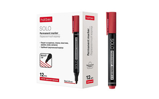 Маркер "Hatber.Solo" 2мм красный PM_064257