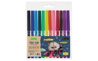 Фломастеры 12цв "Кот Басик" FP_081058 Хатбер