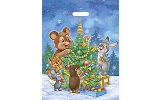 Пакет   38*48 "НГ.Новый год в лесу" с вырубкой ПЭ большой код 307 56,014,00