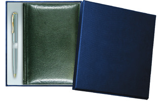 Ежедневник А5  352стр УЦЕНКА "deVENTE.Attomex.Visa"+ручка иск.кожа зелен датир 2024 2237444 в короб