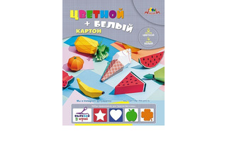 Картон цветной А4 12л  9цв С3218-07 8цв+4белых "Тропический микс" Апплика