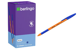Ручка шариковая "Berlingo.Tribase grip orange" синяя 0,7мм грип CBp_70960
