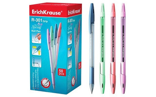 Ручка шариковая "Erich Krause.R-301 Spring Stick&Grip" синяя 0.7мм 39532