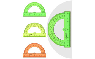Транспортир  12 см NEON Cristal ассорти Стамм ТР34