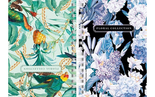 Записная книжка А6   80л "Floral collectio" на гребне тв.обл двойная 80ЗКтд6В1гр_29683 082841 Хатбер