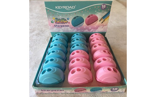 Точилка "KEYROAD.Pastel Glitter" 2 отверския с контейнером KR972740