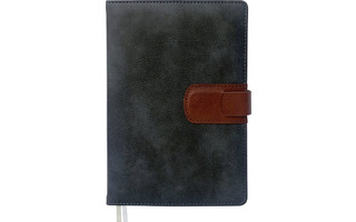 Ежедневник А5  320стр "deVente.Accent" н/датир тон.блок иск.кожа черный с бордовым 2234429 в коробке