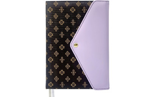 Ежедневник А5  320стр "deVente.Selena" н/датир.иск.кожа тонир.блок коричн./сиреневым 2234434