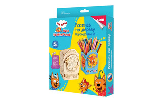 Набор для творчества "Роспись по дереву.Карандашница.Три кота" с красками Фнк-001