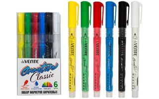 Набор маркеров акриловых  6шт "deVente.HOBBY CREATIVE.Classic" 1,5мм 5044302