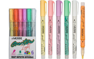 Набор маркеров акриловых  6шт "deVente.HOBBY CREATIVE.Light" пастельные цв. 1,5мм 5044304