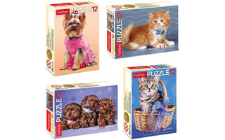 Пазлы Хатбер   12эл MAXI "Милашки" ассорти 12ПЗ5 083844