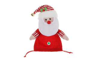 Мягкая игрушка "Дед мороз" 25см мешок для подарка 394-493