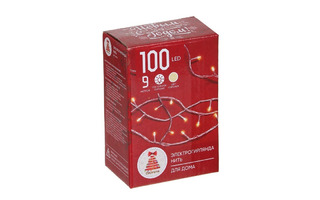 Гирлянда новогодняя электрическая 100л "Вьюн" 9м шампань 384-051