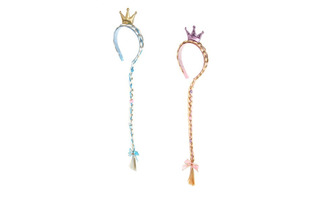 Ободок карнавальный "Принцесса" с косой и короной 343-132